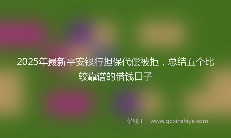 2025年最新平安银行担保代偿被拒，总结五个比较靠谱的借钱口子
