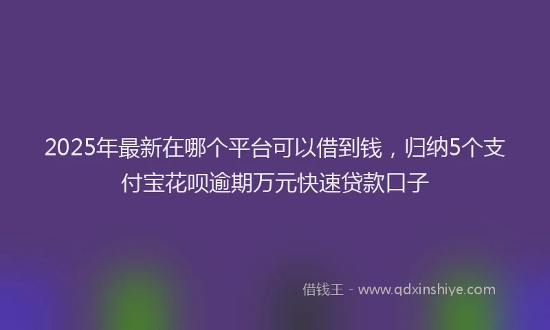 2025年最新在哪个平台可以借到钱，归纳5个支付宝花呗逾期万元快速贷款口子