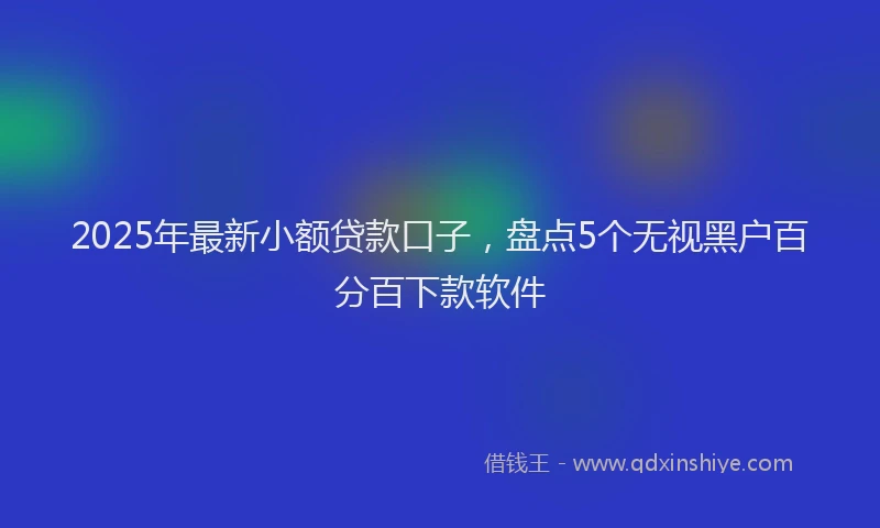 2025年最新小额贷款口子，盘点5个无视黑户百分百下款软件