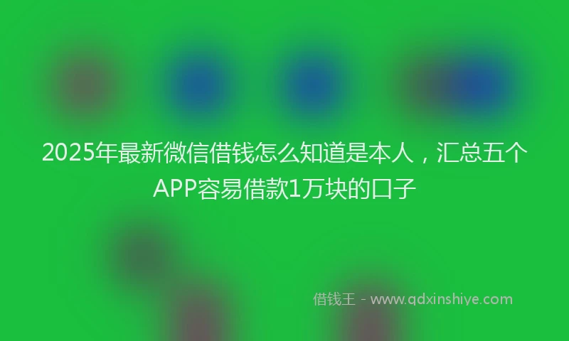 2025年最新微信借钱怎么知道是本人，汇总五个APP容易借款1万块的口子
