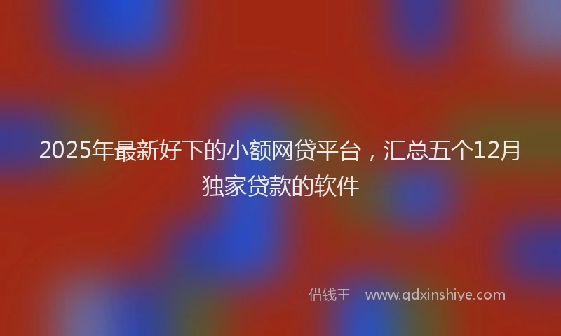 2025年最新好下的小额网贷平台，汇总五个12月独家贷款的软件