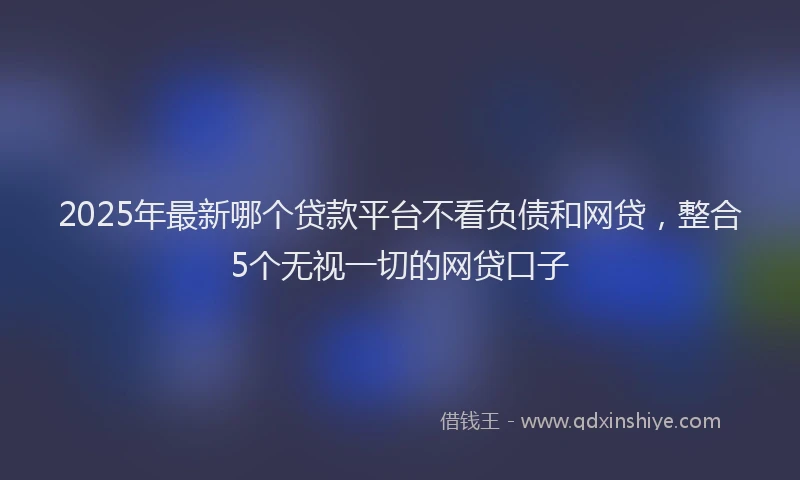2025年最新哪个贷款平台不看负债和网贷，整合5个无视一切的网贷口子