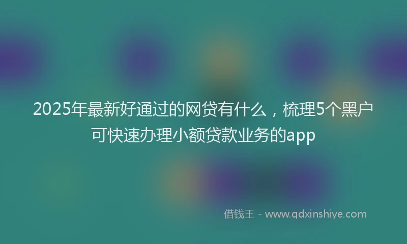 2025年最新好通过的网贷有什么，梳理5个黑户可快速办理小额贷款业务的app