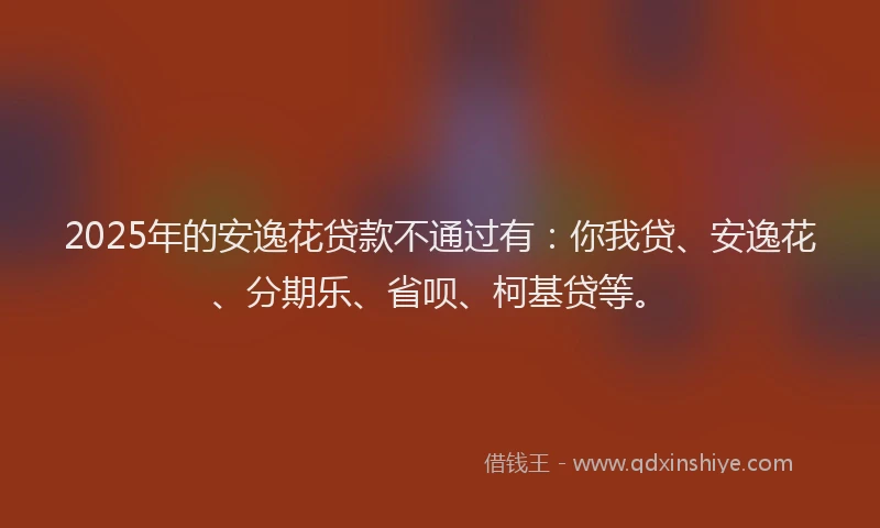 2025年的安逸花贷款不通过有：你我贷、安逸花、分期乐、省呗、柯基贷等。
