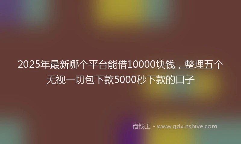 2025年最新哪个平台能借10000块钱，整理五个无视一切包下款5000秒下款的口子