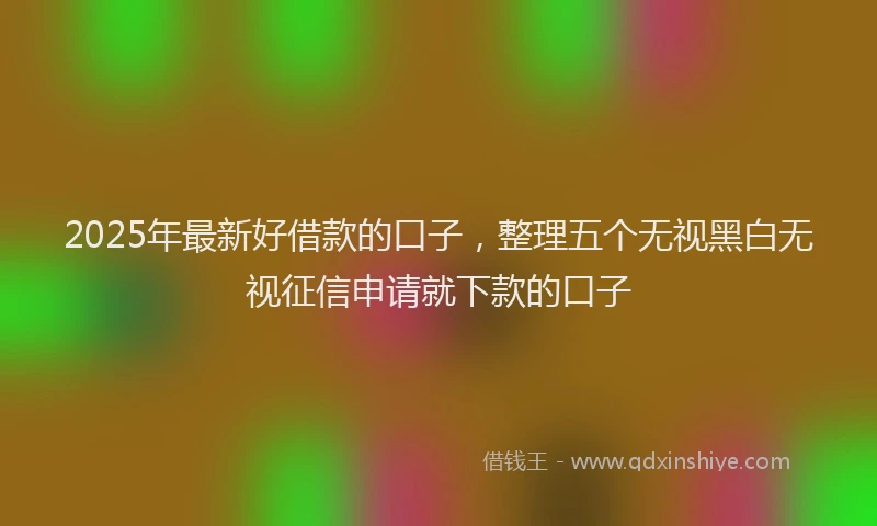 2025年最新好借款的口子，整理五个无视黑白无视征信申请就下款的口子