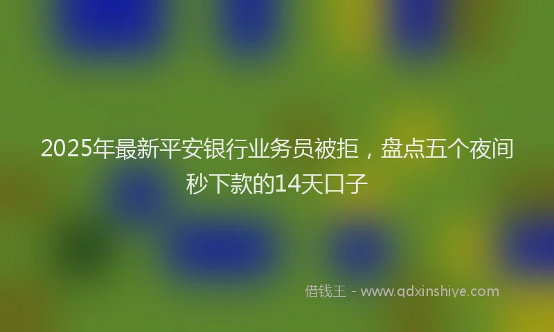 2025年最新平安银行业务员被拒，盘点五个夜间秒下款的14天口子