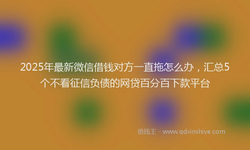 2025年最新微信借钱对方一直拖怎么办，汇总5个不看征信负债的网贷百分百下款平台