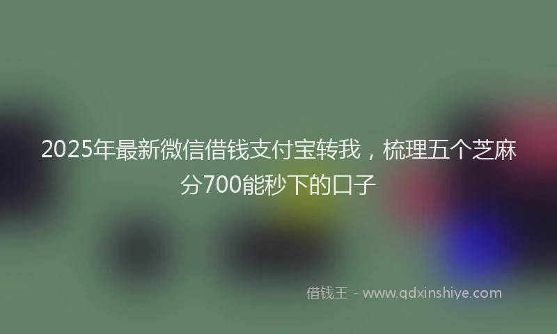 2025年最新微信借钱支付宝转我，梳理五个芝麻分700能秒下的口子
