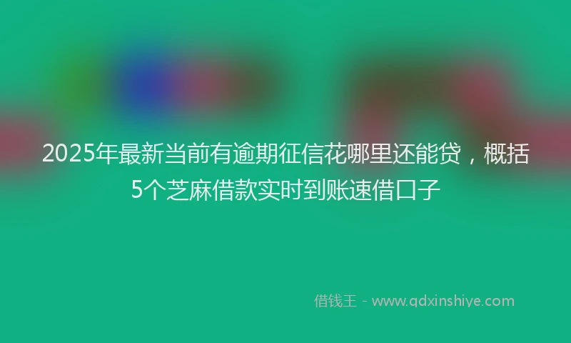 2025年最新当前有逾期征信花哪里还能贷，概括5个芝麻借款实时到账速借口子