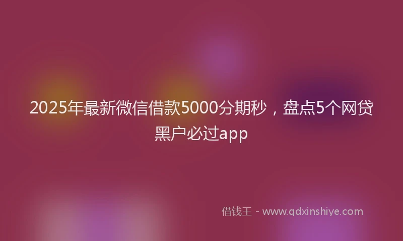 2025年最新微信借款5000分期秒，盘点5个网贷黑户必过app