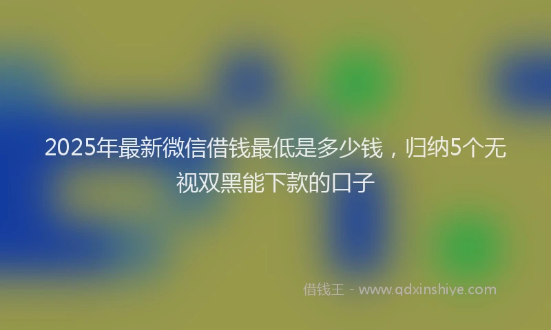 2025年最新微信借钱最低是多少钱，归纳5个无视双黑能下款的口子