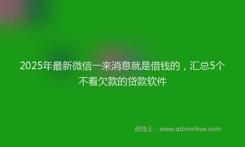2025年最新微信一来消息就是借钱的，汇总5个不看欠款的贷款软件