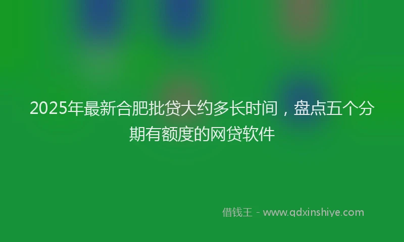 2025年最新合肥批贷大约多长时间，盘点五个分期有额度的网贷软件