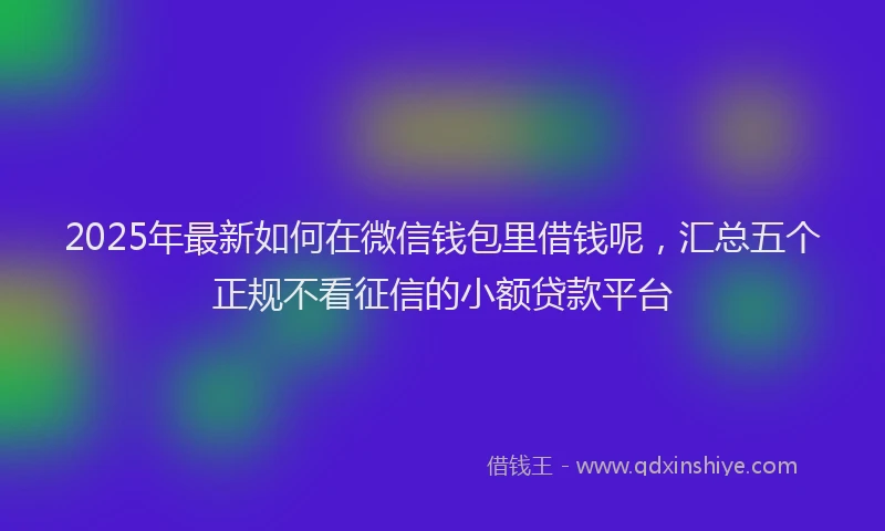 2025年最新如何在微信钱包里借钱呢，汇总五个正规不看征信的小额贷款平台