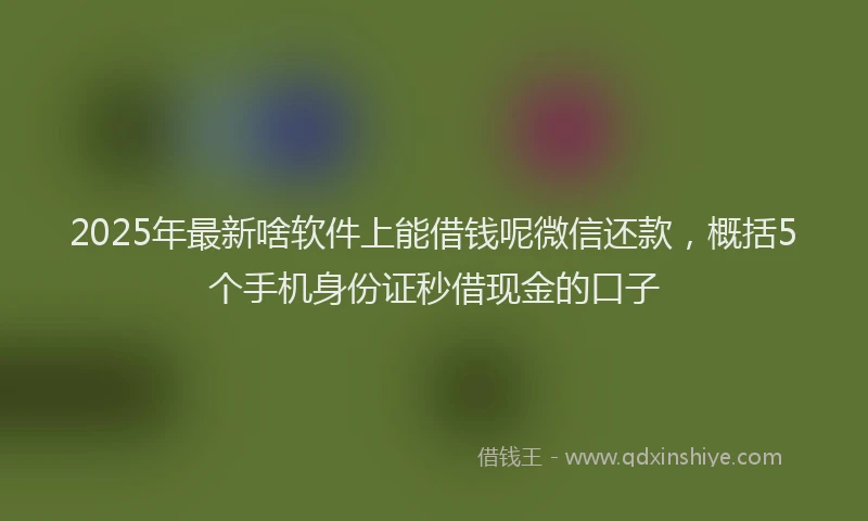 2025年最新啥软件上能借钱呢微信还款，概括5个手机身份证秒借现金的口子