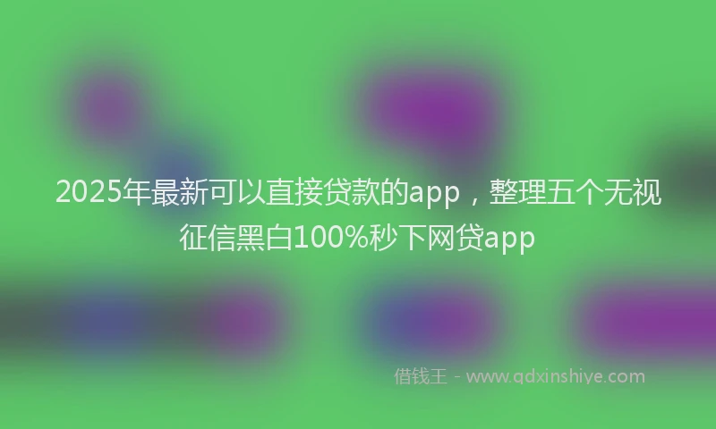 2025年最新可以直接贷款的app，整理五个无视征信黑白100%秒下网贷app