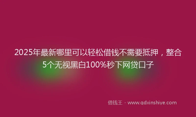 2025年最新哪里可以轻松借钱不需要抵押，整合5个无视黑白100%秒下网贷口子