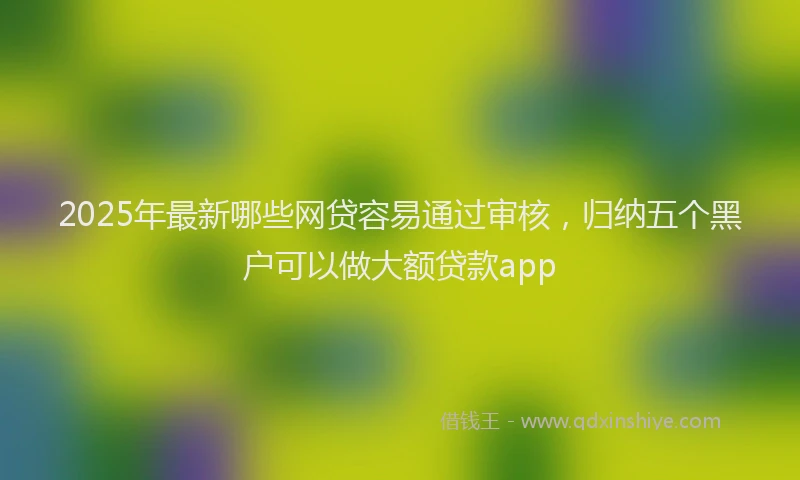 2025年最新哪些网贷容易通过审核，归纳五个黑户可以做大额贷款app