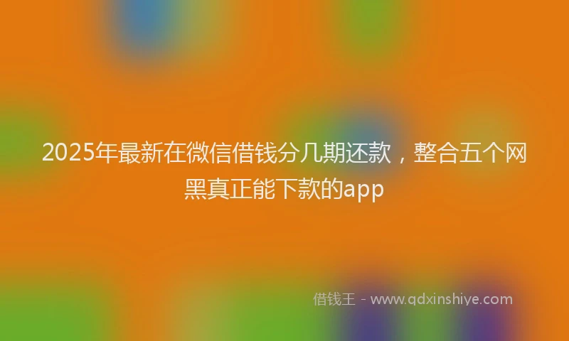 2025年最新在微信借钱分几期还款，整合五个网黑真正能下款的app