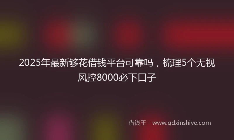 2025年最新够花借钱平台可靠吗，梳理5个无视风控8000必下口子