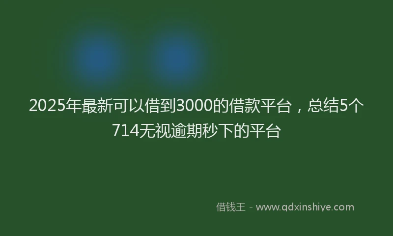2025年最新可以借到3000的借款平台，总结5个714无视逾期秒下的平台