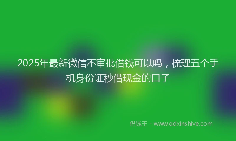2025年最新微信不审批借钱可以吗，梳理五个手机身份证秒借现金的口子