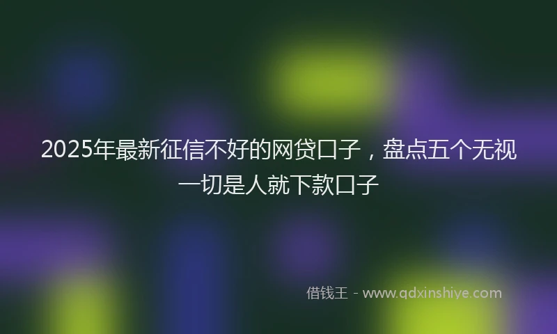 2025年最新征信不好的网贷口子，盘点五个无视一切是人就下款口子