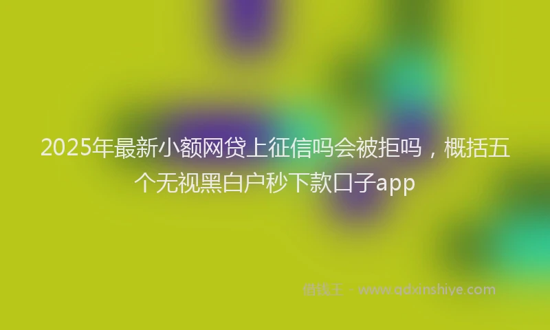 2025年最新小额网贷上征信吗会被拒吗，概括五个无视黑白户秒下款口子app