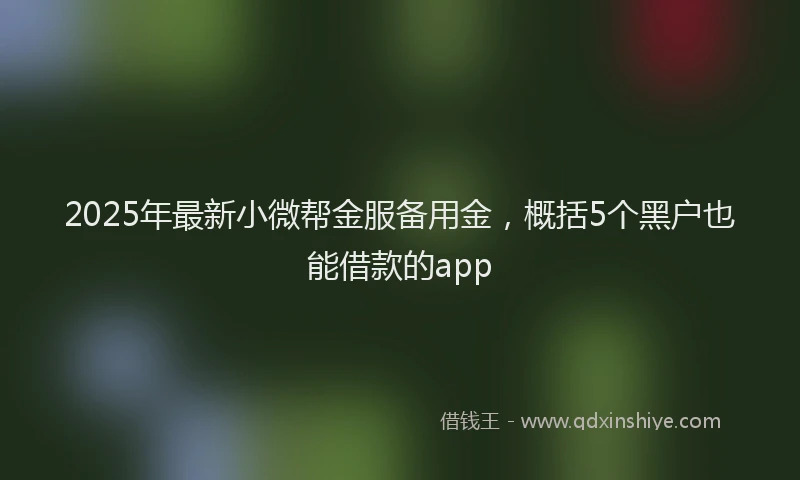 2025年最新小微帮金服备用金，概括5个黑户也能借款的app