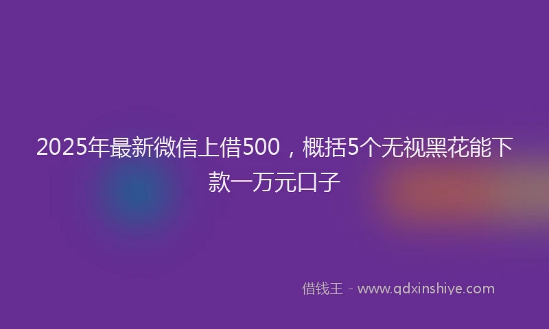 2025年最新微信上借500，概括5个无视黑花能下款一万元口子