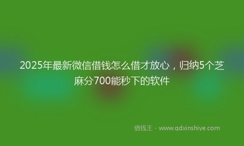 2025年最新微信借钱怎么借才放心，归纳5个芝麻分700能秒下的软件