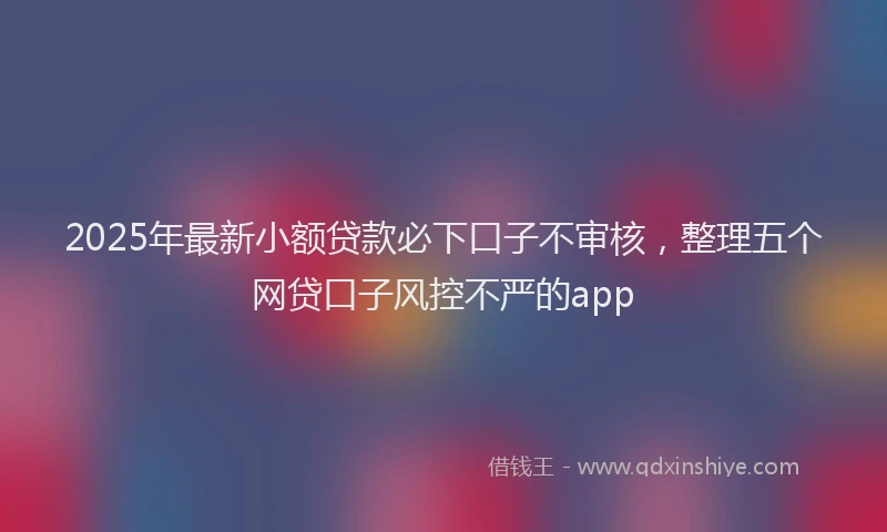 2025年最新小额贷款必下口子不审核，整理五个网贷口子风控不严的app