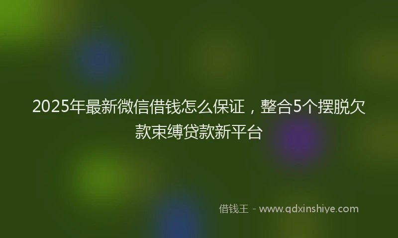 2025年最新微信借钱怎么保证，整合5个摆脱欠款束缚贷款新平台