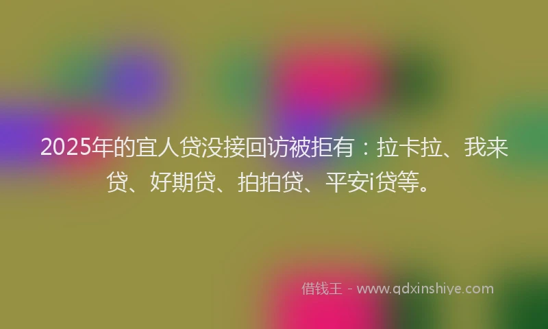 2025年的宜人贷没接回访被拒有：拉卡拉、我来贷、好期贷、拍拍贷、平安i贷等。