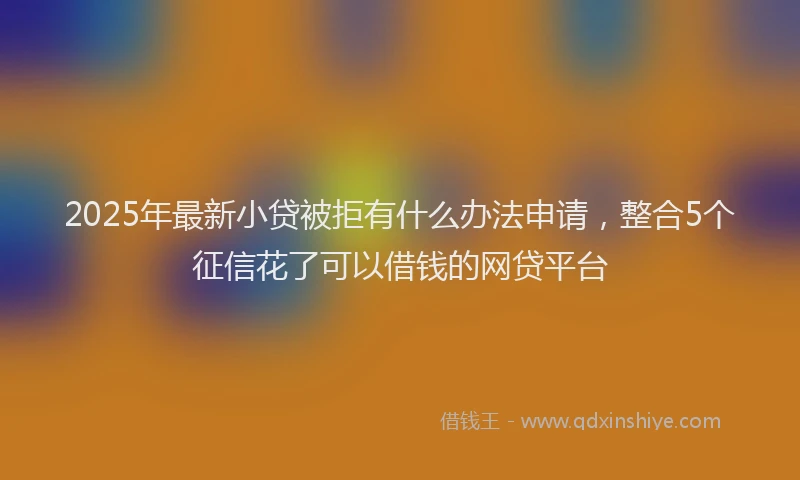 2025年最新小贷被拒有什么办法申请，整合5个征信花了可以借钱的网贷平台