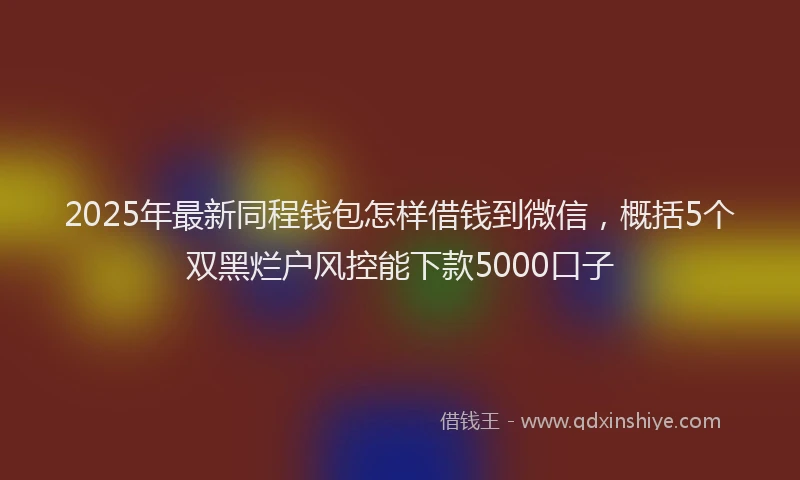 2025年最新同程钱包怎样借钱到微信，概括5个双黑烂户风控能下款5000口子