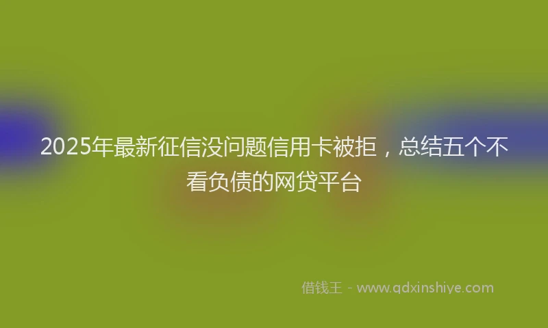 2025年最新征信没问题信用卡被拒，总结五个不看负债的网贷平台