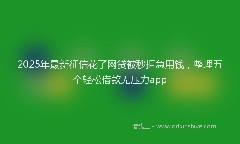 2025年最新征信花了网贷被秒拒急用钱，整理五个轻松借款无压力app