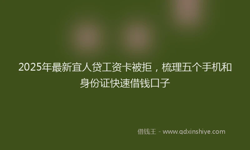 2025年最新宜人贷工资卡被拒，梳理五个手机和身份证快速借钱口子