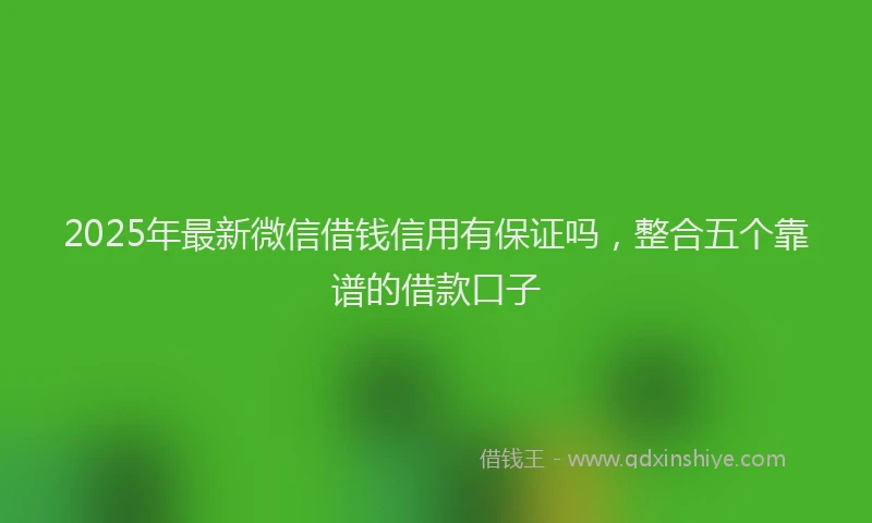 2025年最新微信借钱信用有保证吗，整合五个靠谱的借款口子
