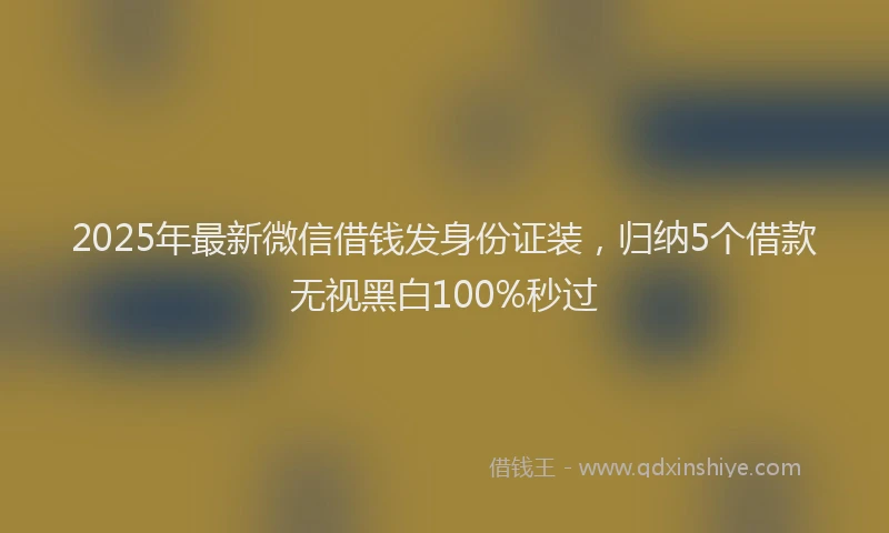 2025年最新微信借钱发身份证装，归纳5个借款无视黑白100%秒过