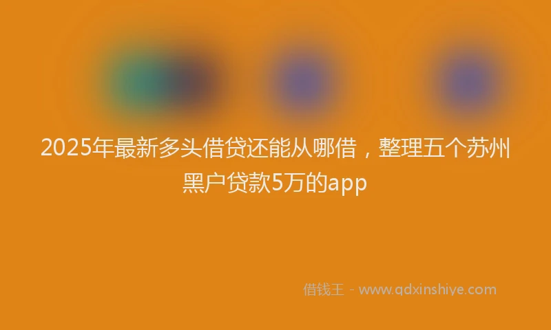 2025年最新多头借贷还能从哪借，整理五个苏州黑户贷款5万的app