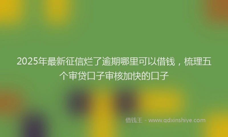 2025年最新征信烂了逾期哪里可以借钱，梳理五个审贷口子审核加快的口子