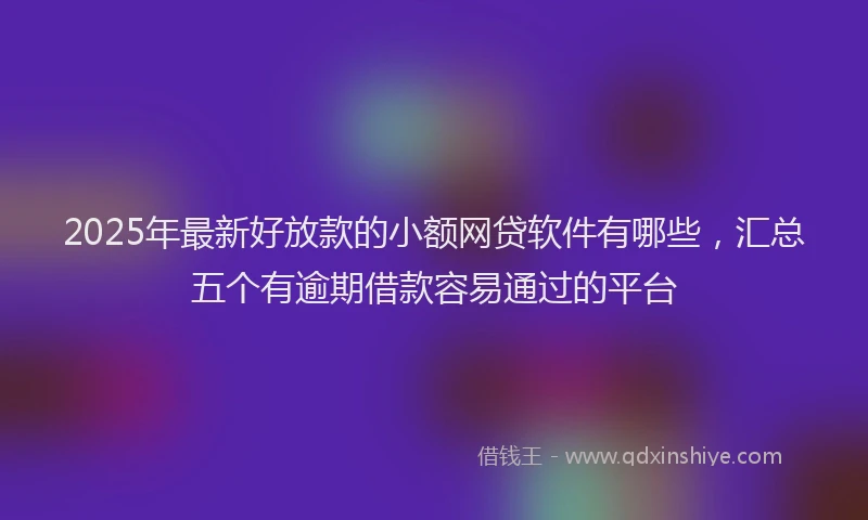2025年最新好放款的小额网贷软件有哪些，汇总五个有逾期借款容易通过的平台