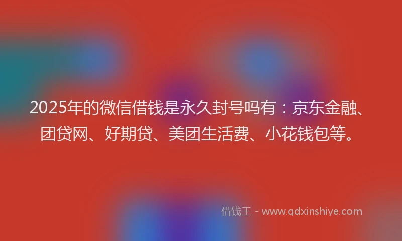 2025年的微信借钱是永久封号吗有：京东金融、团贷网、好期贷、美团生活费、小花钱包等。