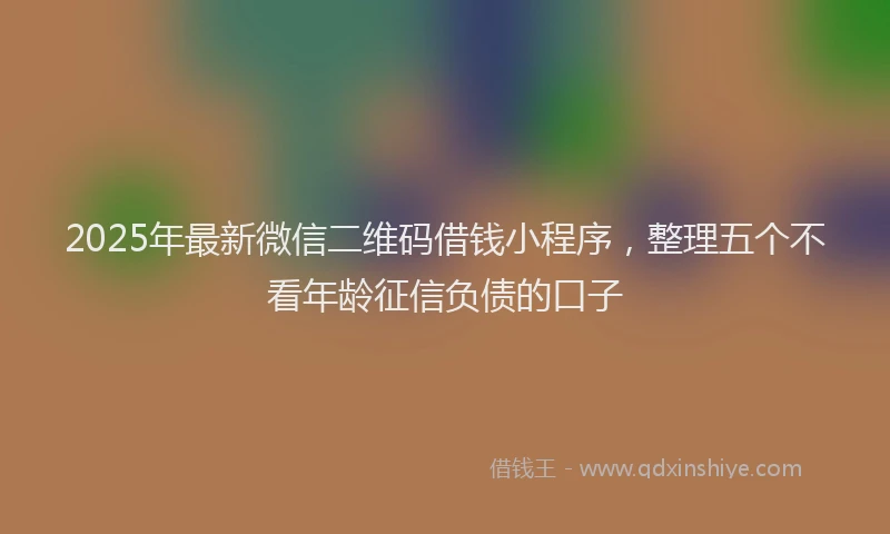 2025年最新微信二维码借钱小程序，整理五个不看年龄征信负债的口子
