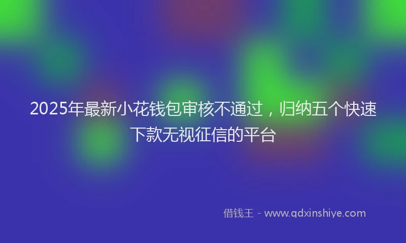 2025年最新小花钱包审核不通过，归纳五个快速下款无视征信的平台