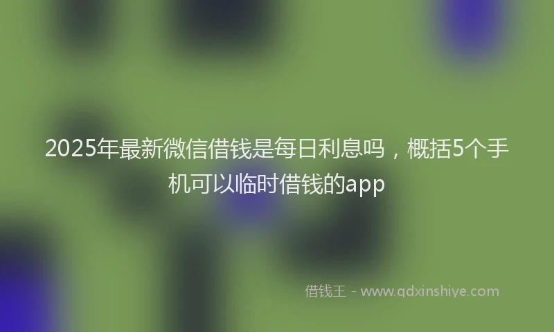 2025年最新微信借钱是每日利息吗，概括5个手机可以临时借钱的app