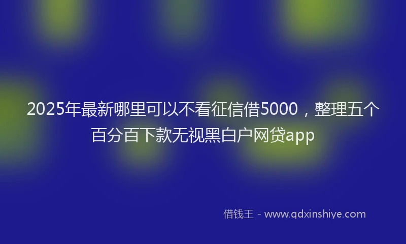 2025年最新哪里可以不看征信借5000，整理五个百分百下款无视黑白户网贷app